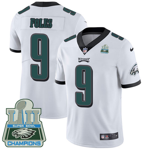 Nike Eagles #9 Nick Foles White Super Bowl LII Champions Youth Stitched NFL Vapor Untouchable Limited Jersey - Click Image to Close